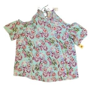 TACERA Cold Shoulder Floral Cottagecore Top XL NEW